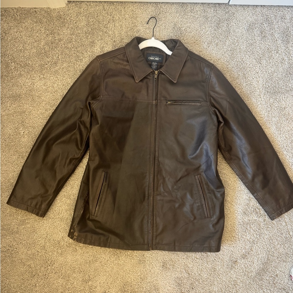 Cherokee Brown Lightweight Shirt Jacket Casual Fit